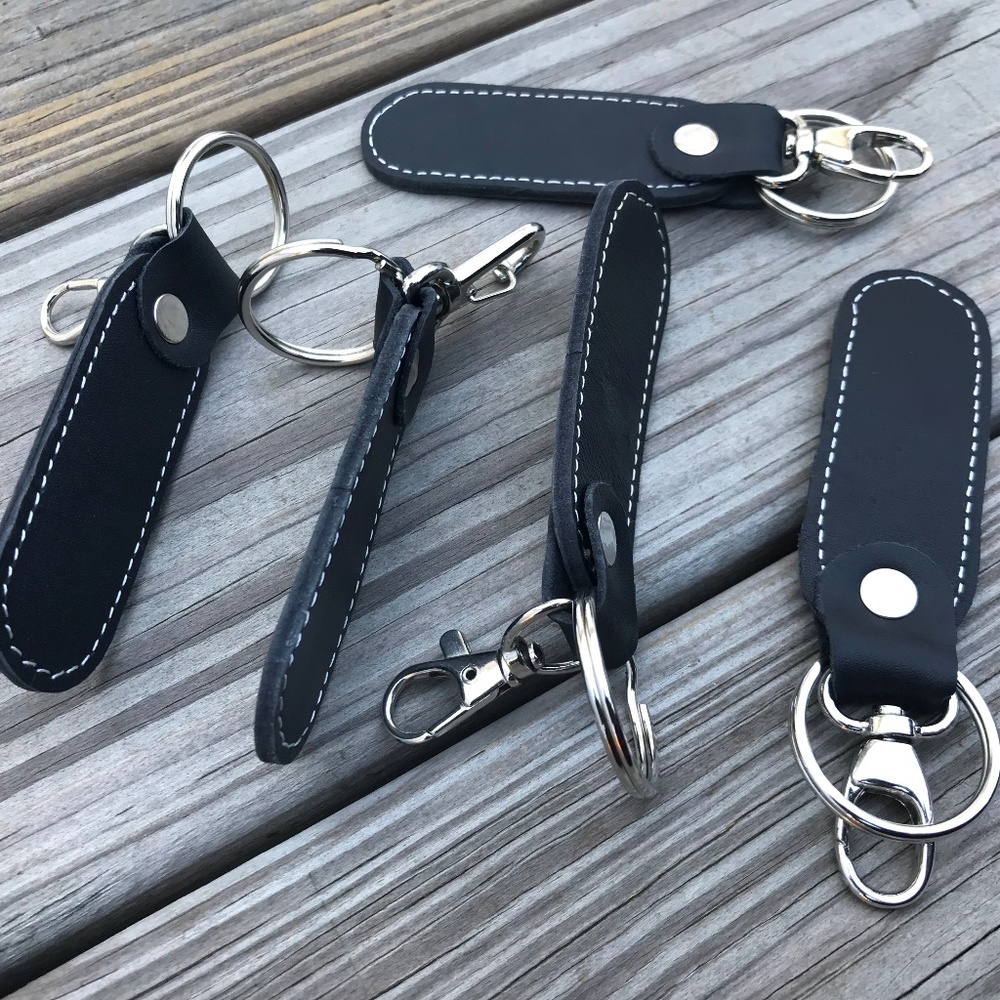Supreme Leather Car Keys Holder 5 Key Chains Black - Picture 7 of 7